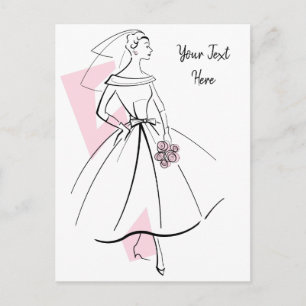 Mode Bride Roze briefkaart