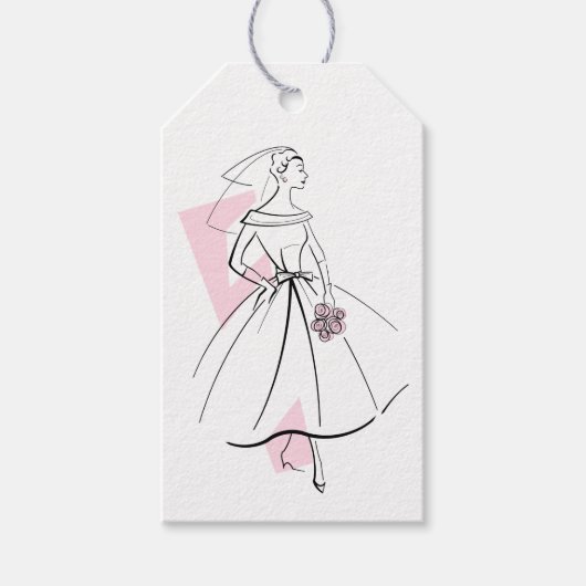 Mode Bride Roze cadeaulabels verticaal (Voorkant)