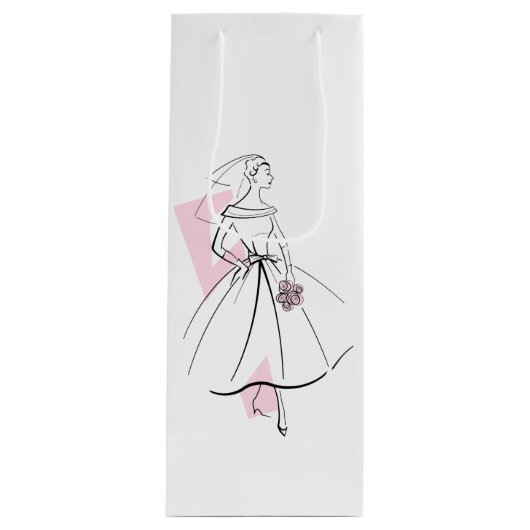 Mode Bride Roze cadeauzak wijn Cadeautas (Voorkant)