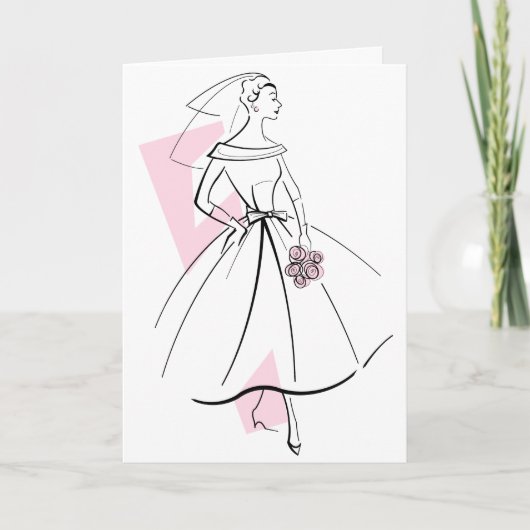 Mode Bride Roze de groetkaart van de Tekst Kaart (Voorkant)
