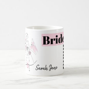 Mode Bride Roze Groep Bridesmaid Naam mok
