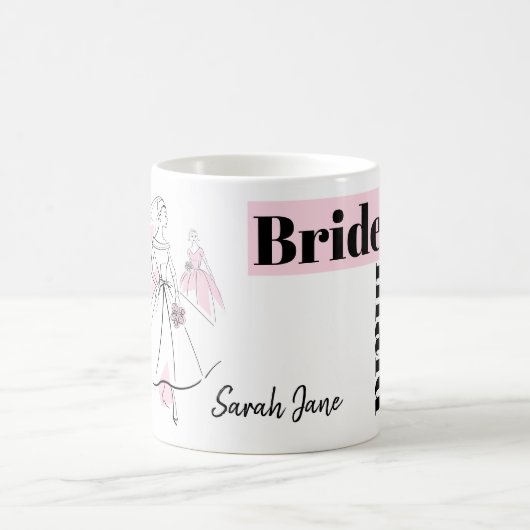 Mode Bride Roze Groep Bridesmaid Naam mok (Center)