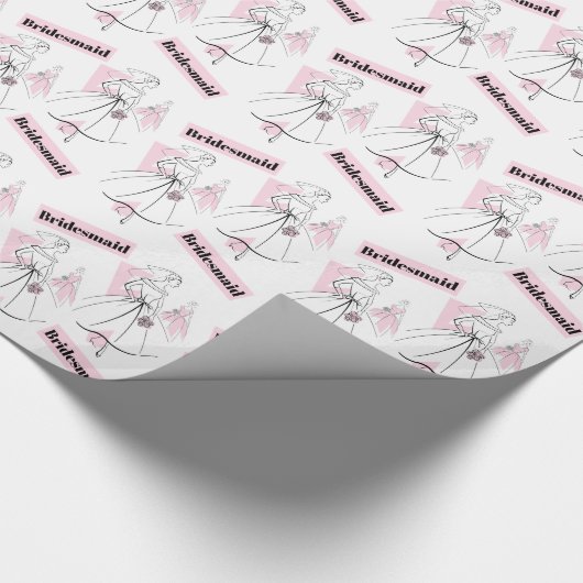 Mode Bride Roze Groep Bridesmaid verpakkingspapier Cadeaupapier (Hoek)