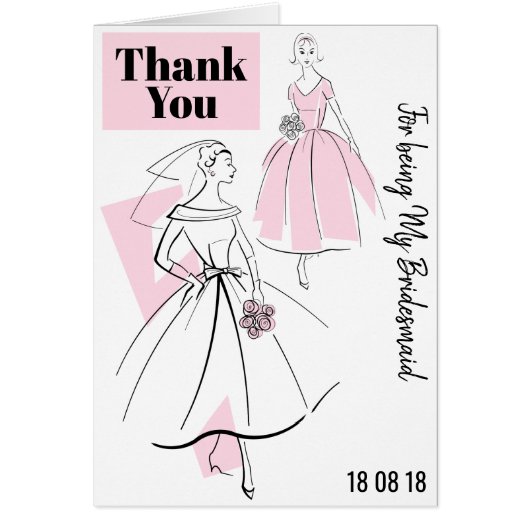Mode Bride Roze Groep Dank u Bridesmaid (Voorkant)