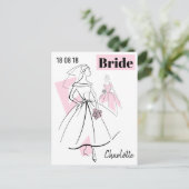 Mode Bride Roze Groep Datum briefkaart Naam (Staand voorkant)
