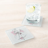 Mode Bride Roze Groep onderzetter glas (Schuin)