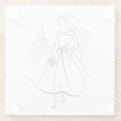 Mode Bride Roze Groep onderzetter glas (Achterkant)