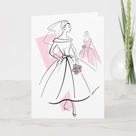 Mode Bride roze Groepstekstgroet van de Groep van  Kaart (Voorkant)