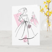 Mode Bride roze groetenkaart van de Groep Kaart (Gele Bloem)