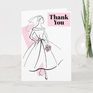 Mode Bride Roze Hartelijk dank Bedankkaart
