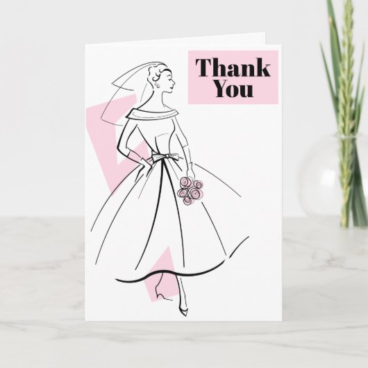 Mode Bride Roze Hartelijk dank Bedankkaart (Voorkant)