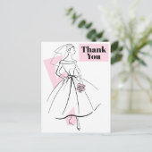 Mode Bride Roze Hartelijk dank briefkaart (Staand voorkant)