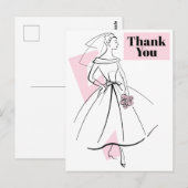 Mode Bride Roze Hartelijk dank briefkaart (Voorkant / Achterkant)