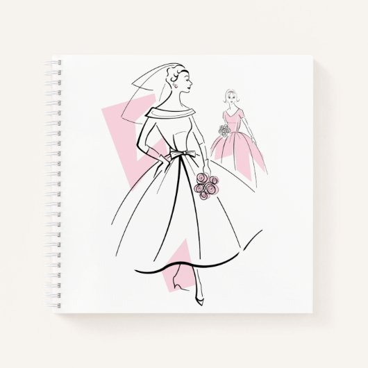 Mode Bride roze het vierkant van het notitieboek v (Voorkant)