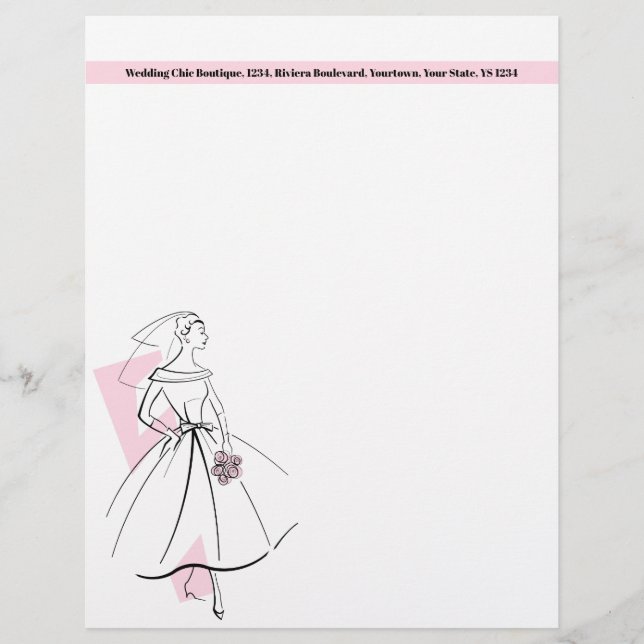 Mode Bride Roze hoofdsteun roze Briefhoofd (Voorkant)