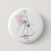 Mode Bride Roze knop Ronde Button 5,7 Cm (Voorkant)