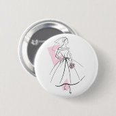 Mode Bride Roze knop Ronde Button 5,7 Cm (Voorkant /achterkant)