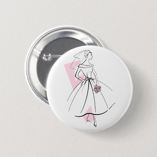 Mode Bride Roze knop Ronde Button 5,7 Cm (Voorkant /achterkant)
