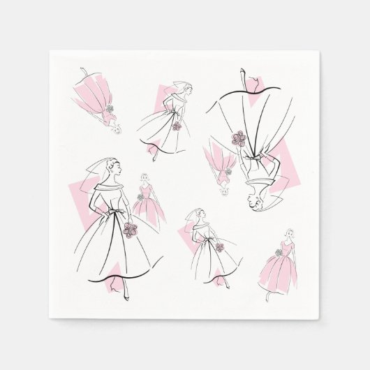 Mode Bride Roze Meerpapierluiers Servet (Voorkant)