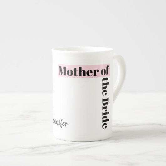Mode Bride Roze Moeder Bride Naam Bot Porselein Kop (Voorkant rechts)