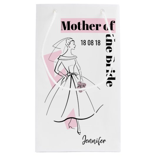Mode Bride Roze Moeder van de Bride klein Klein Cadeauzakje (Achterkant)