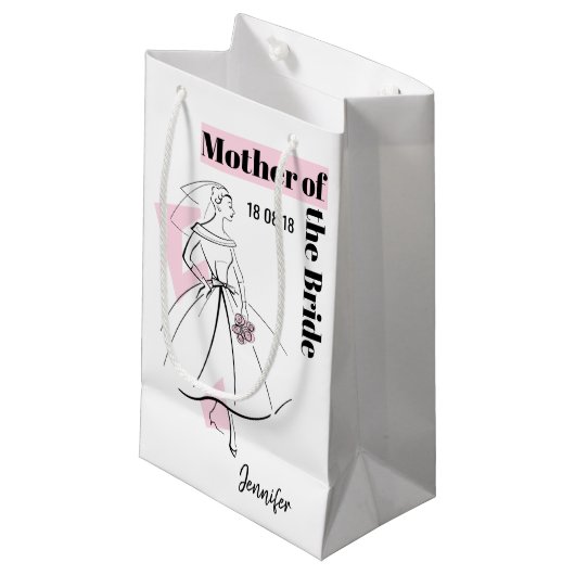 Mode Bride Roze Moeder van de Bride klein Klein Cadeauzakje (Voorkant Gekanteld)