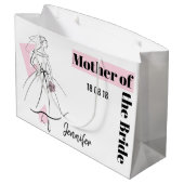 Mode Bride Roze Moeder van de Grote Bride Groot Cadeauzakje (Achterkant Gekanteld)