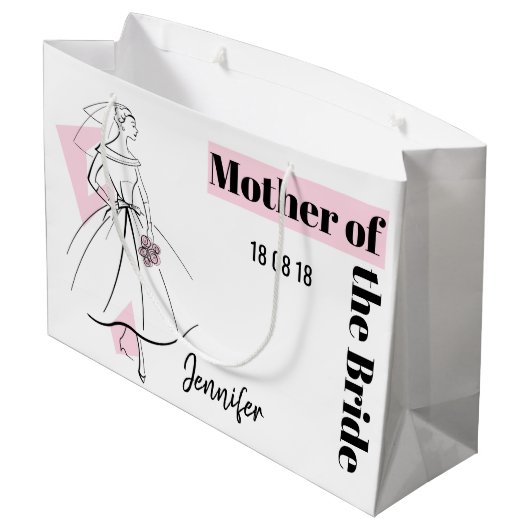 Mode Bride Roze Moeder van de Grote Bride Groot Cadeauzakje (Achterkant Gekanteld)