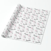 Mode Bride Roze Naam omslagpapier Cadeaupapier (Uitgerold)