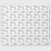 Mode Bride Roze Naam omslagpapier Cadeaupapier (Vlak)