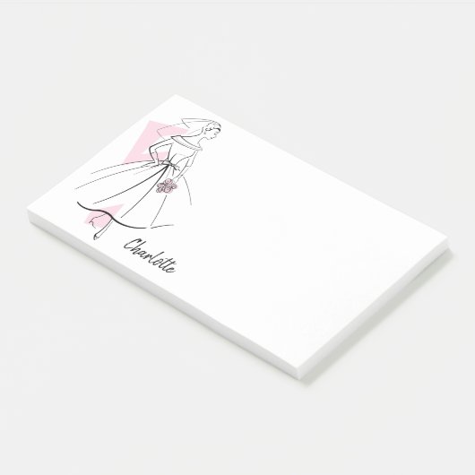 Mode Bride Roze Naam post-it nota's Post-it® Notes (Schuin)
