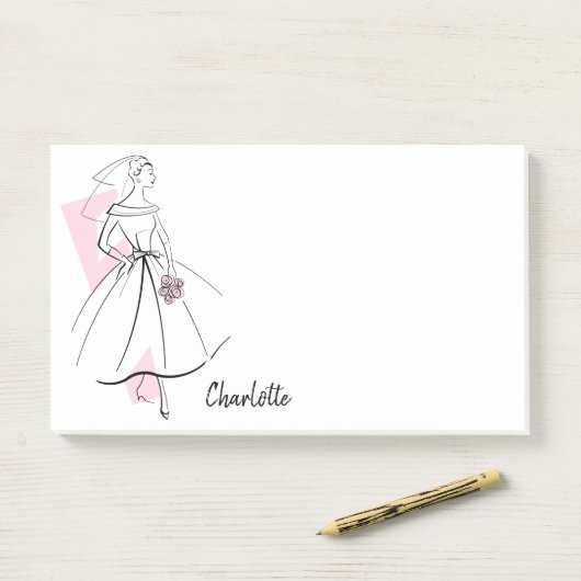 Mode Bride Roze Naam post-it nota's Post-it® Notes (Op bureau)