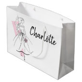 Mode Bride Roze naamzak grote Groot Cadeauzakje (Achterkant Gekanteld)