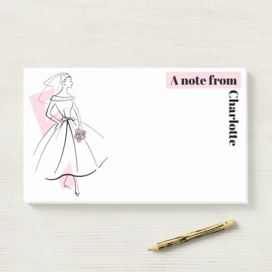 Mode Bride Roze Nota Naam post-it nota's Post-it® Notes (Op bureau)