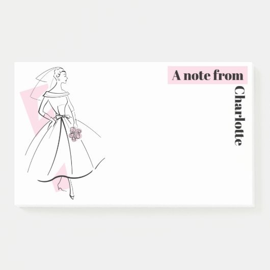 Mode Bride Roze Nota Naam post-it nota's Post-it® Notes (Voorkant)