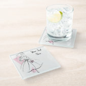 Mode Bride Roze onderzetter glas (Schuin)