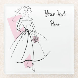 Mode Bride Roze onderzetter glas
