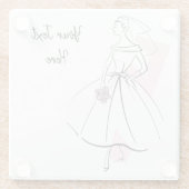 Mode Bride Roze onderzetter glas (Achterkant)