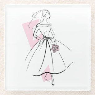 Mode Bride Roze onderzetter glas