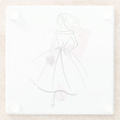 Mode Bride Roze onderzetter glas (Achterkant)