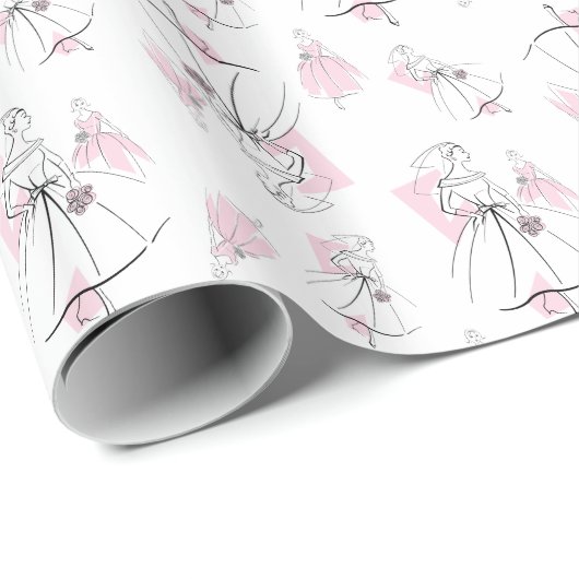 Mode Bride Roze papier met meerdere wikkels (Rol Hoek)