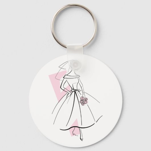 Mode Bride Roze sleutelhanger rond (Voorkant)