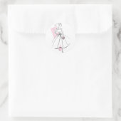 Mode Bride Roze sticker rond (Tas)