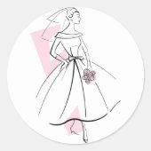 Mode Bride Roze sticker rond (Voorkant)