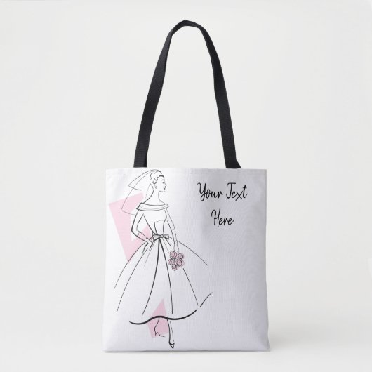 Mode Bride Roze Tekst tas roze achterzijde (Voorkant)