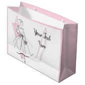 Mode Bride Roze Tekstcadeau grote roze tas Groot Cadeauzakje (Voorkant Gekanteld)