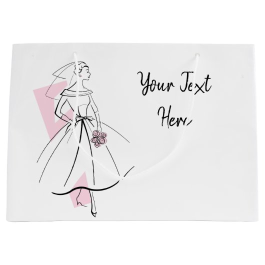 Mode Bride Roze Tekstcadezak grote Groot Cadeauzakje (Voorkant)