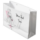 Mode Bride Roze Tekstcadezak grote Groot Cadeauzakje (Voorkant Gekanteld)