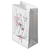 Mode Bride Roze Tekstcadezak klein Cadeauzakje (Voorkant Gekanteld)