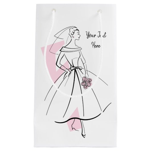 Mode Bride Roze Tekstcadezak klein Cadeauzakje (Voorkant)